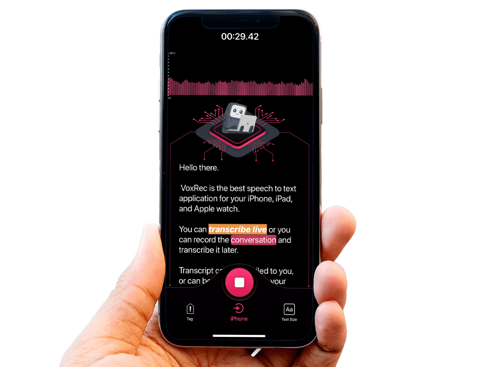 VoxRec em iOS